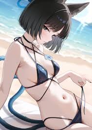 Rule 34 Dev - 1girl animal_ears bad_id bad_twitter_id bakeneko bikini  black_choker black_eyes black_hair black_nails black_tail blue_archive  blue_bikini blue_sky blue_tail blush breasts cat_ears cat_girl cat_tail  choker closed_mouth commentary_request ...