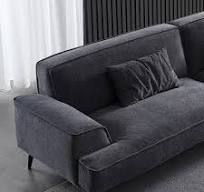 Sofa Kain Sofa Ruang Tamu Abu-abu Gelap untuk Apartemen