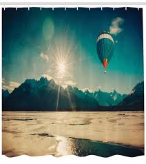 Check spelling or type a new query. Shower Curtains Flying Hot Air Balloon Blue Sky Fabric Shower Curtain Set Bathroom Decor Hooks Home Garden