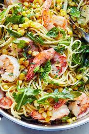 Shrimp Linguine With Herbs Corn And Arugula Recipe Nyt Cooking Arugula Recipes Nyt Cooking Pasta Dishes