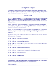 As there is no formal registration process, a written partnership agreement shows a clear intention to form a partnership. Sample Living Will Fill Out And Sign Printable Pdf Template Signnow