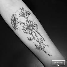 Black And White Daisy Tattoo Sleeve See This Instagram Photo By Leo Marsiglia 417 Likes With Images Daisy Tattoo Designs Daisy Tattoo White Flower Tattoos