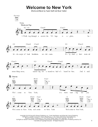 Taylor swift's 'welcome to new york' is all about the city she now calls her home. Taylor Swift Welcome To New York Sheet Music Pdf Notes Chords Pop Score Big Note Piano Download Printable Sku 157315