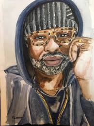 Finished watercolor. Man people are tricky. I hope my friend sees his  resemblance.