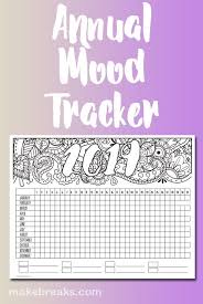 2019 annual mood tracker free printable planner page