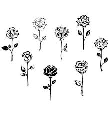 Rose Flowers Set Isolated On White Background Vector Art Download Background Vectors 1073555 Small Rose Tattoo Single Rose Tattoos Rose Stencil