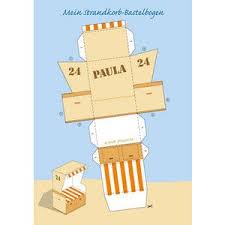 Individueller Strandkorb Papiermodell Bastelbogen Papiermodell Bastelbogen Diy Geschenke Basteln