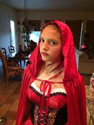 Little Red Riding Hood Attacked By Wolf Red Riding Hood Makeup Cute Halloween Makeup Red Riding Hood