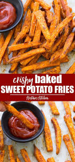 Crispy Baked Sweet Potato Fries Recipe Sweet Potato Recipes Fries Sweet Potato Fries Baked Crispy Sweet Potato Fries