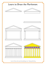 Learn To Draw Parthenon Ancient Greece Crafts Ancient Greece Projects Ancient Greece Activities