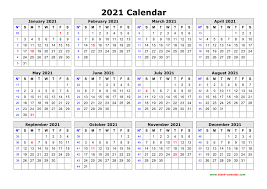 All calendar templates are free, blank, printable and fully editable! Free Download Printable Calendar 2021 In One Page Clean Design