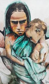 Купить ORIGINAL PAINTING ft.MOTHERCHILD ft.. MADONNA CANVAS VINTAGE  (Картины) заказать с доставкой лот № 166855343325