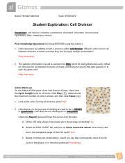 The cells will go through the steps of interphase, prophase, metaphase, anaphase, telophase, and cytokinesis. Cell Division Gizmo Answer Key Pdf Cell Division Gizmo Answer Key Old Toulouse Fm Cell Division Gizmo Answer Key Download Pdf Cell Division Gizmo Course Hero