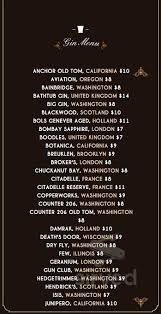 Check spelling or type a new query. Bathtub Gin Co Menu In Seattle Washington Usa