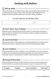 Worksheet Dealing With Bullies 2 School Bullying Bullying Mindfulness Activities