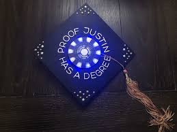 Part Of The Journey Is The End Heres My Take On An Iron Man Themed Graduation C Graduation Cap Decoration College Graduation Cap Decoration Diy Graduation Cap