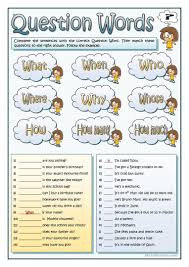 188 Free Esl Question Words Worksheets In 2020 English Grammar Worksheets Learning Worksheets Words