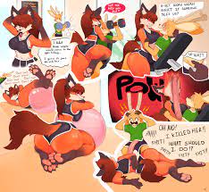 1boy 1girls 2022 anthro antlers ass bodily fluids bra canid  canine claws clothed clothing comedy dialogue digital media (artwork) duo  english text erection exercise exercise ball family guy death
