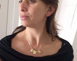 Gold Square Necklace, Geometric Necklace, Gold Necklace, Gold Bib Necklace,  Gold Statement Necklace, Statement Jewelry, Cube Necklace