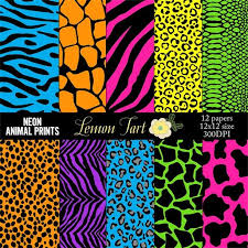 Neon Bright Animal Prints Mygrafico Com Digital Paper Prints Animal Print Party