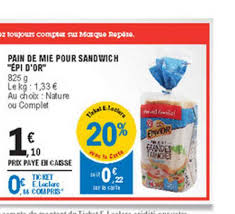 Offre Pain De Mie Pour Sandwich Epi D Or Chez E Leclerc