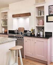 It is a rental so i cant go ripping things out. 9 All Time Best Useful Tips Glass Counter Tops Fixer Upper Types Of Counter Tops Subway Tiles Butcher Block Pink Kitchen Cabinets Chic Kitchen Kitchen Design