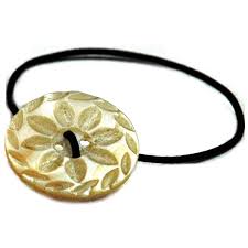 Decorative Ponytail Holder Vintage Carved Shell Button Mother Of Pearl Casual Elastic Hair Tie Boho Style F Carved Shell Art Accessories Ponytail Holders