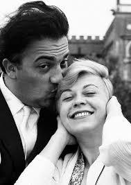 Federico Fellini and Giulietta Masina in Venice, 1955.