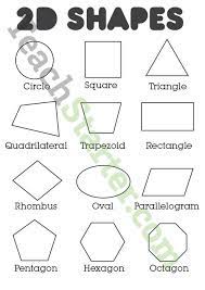 2d Shapes Poster Bw 2d Shapes Poster 2d Shapes Shapes Poster