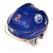 Nearly six years ago, much to the dismay of their fans, the edmonton oilers decided that it was time to part ways with longtime defender jeff petry, sending him to the montreal canadiens. Jeff Petry 2 Autographed 2013 14 Edmonton Oilers Game Worn Royal Blue Warrior Helmet With Hockey Talks Decal Nhl Auctions