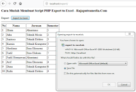 Aug 30, 2018 · aplikasi excel: Script Php Export To Excel Tutorial
