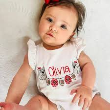Bulldogs Go Dawgs Bubble Baby Girl Toddler Gift Outfit Cute Romper  Embroidery Monogram Personalized UGA Georgia Flutter Sleeve Romper