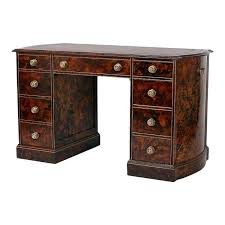 Painted Faux Tortoiseshell Shaped Kneehole Desk In 2020 Tortoise Shell Decor Antique Writing Desk Blue Writing Desk