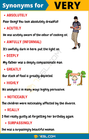 Very Synonym List Of 24 Useful Synonyms For Very In English 7 E S L Good Vocabulary Words English Vocabulary Words Good Vocabulary