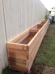 Patio Ideas 2x4 Planter Box Our Backyard Is Narrow So We Want To Take Advantage Of Wooden Patio Planters Diy Garden Fence Diy Raised Garden Diy Wooden Planters