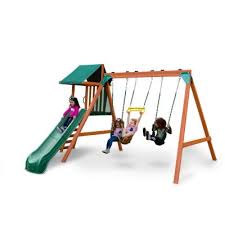 Whether you're shopping for a swing set for your children, grandchildren, godchildren, or other special little ones in your life, you'll find the perfect set at kidkraft. Swing Sets Playground Equipment The Home Depot