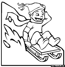 The most famous sled is the sleigh of santa claus. Sledding Coloring Page Free Sledding Online Coloring