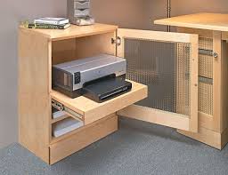 Computer Printer Cabinet Woodworking Plan Take A Closer Look Printer Cabinet Cabinet Woodworking Plans Printer Storage