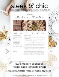 Download food/recipes books for free. Modern Cookbook Recipe Template Design 017 Instant Etsy
