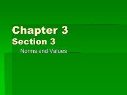 Chapter 3 Section 3 Norms And Values Norms And Values Chapter Social Behavior