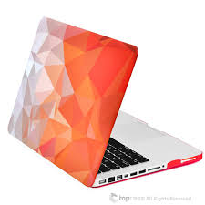 Orange Geometric Abstract Art Pattern Rubberized Hard Case For Macbook Pro 13 Model A1278 Top Case Macbook Pro Macbook Pro Case Macbook