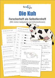 Die Kuh Forscherheft Als Selbstlernheft Unterrichtsmaterial Im Fach Sachunterricht In 2020 Lernen Forscher Schuler Antworten