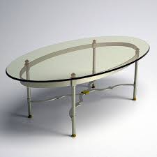 The tops are made of 12mm tempered glass with polished edges, resting on round chrome pucks. 3d Model Glass Topped Oval Coffee Table