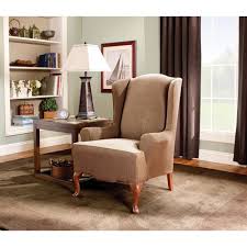 Dining room chair slipcovers add a bright pop of fun to your dinner table for a fraction of the price of a new chair. Sure Fit Stretch Stripe Wing Chair Slipcover Walmart Com Walmart Com