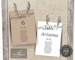 Wedding Guest Seating Chart Template Table No Card Head Table Card Editable Pdf Wedding Seating Plan In Rustic Kraft Theme Ted418_14