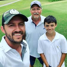 Golfing with my Dad and nephew today.. And no we are not hitting them  straight 😂