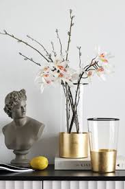 Golden Foil Flower Vase In 2020 Glass Flower Vases Flower Vases Glass Vase Decor