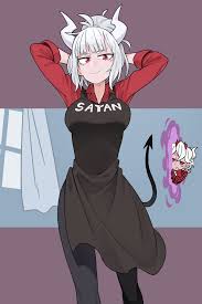 Safebooru 2girls Absurdres Apron Arms Behind Head Arms Up Bangs Beelzebub Helltaker Black Apron Black Pants Blunt Ba In 2020 Cat Girl Cute Anime Pics Furry Drawing