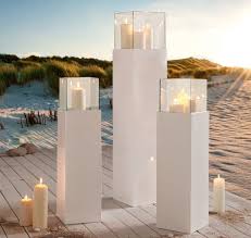 White Glass Windlichtsaule Licht Windlicht Terrassenbeleuchtung