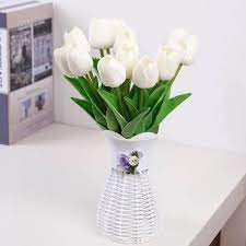 Silk rose, lilies, dahlias, daisy, orchids in white or yellow are ideal for placing in a vase, filling of centerpieces or home and wedding decoration. 1pcs Tulip Artificial Flowers Rose Wholesale Real Touch Pu Artificial Bouquet Flowers For Home Gift Wedding Decorative Flowers Artificial Dried Flowers Aliexpress